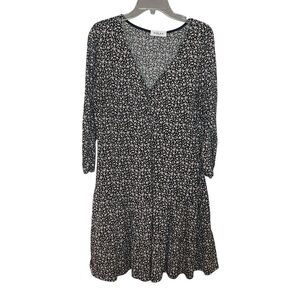 Gilli Black and White Floral Long Sleeve Dress size 1X